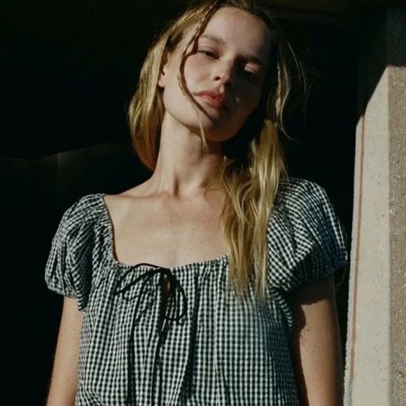Doen Tops - Dôen RARE Hilary Top in La Maddalena Gingham Size M